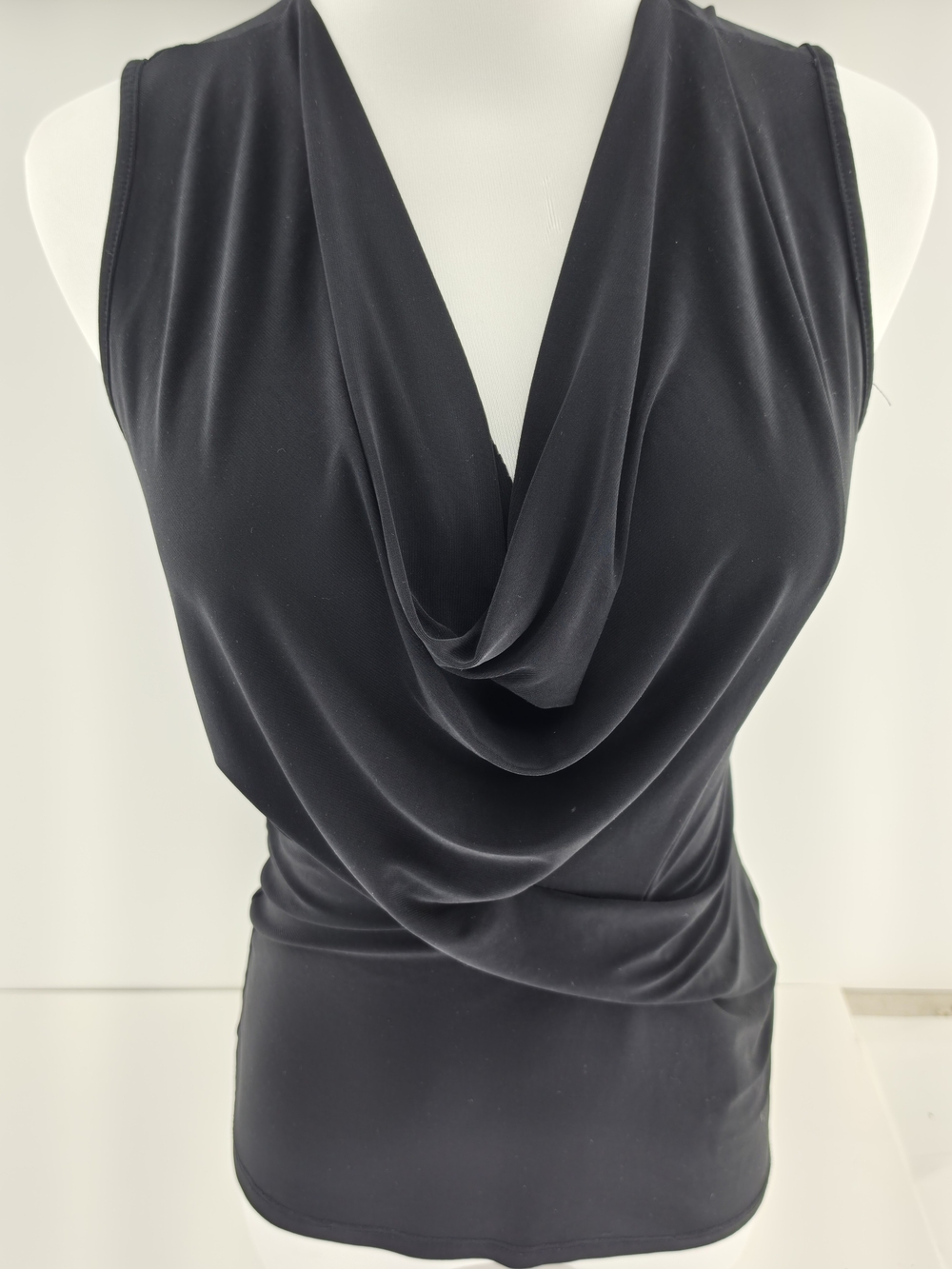 Kate MADISEN Sleeveless Black Draped Cowl Neck Top